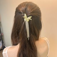 Fashion Tassel Bow Knot Alloy Rhinestone Hair Clip main image 1