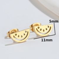 Simple Style Watermelon Titanium Steel Ear Studs Plating No Inlaid Stainless Steel Earrings main image 5