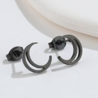 Fashion Moon Titanium Steel Ear Studs Plating No Inlaid Stainless Steel Earrings sku image 3