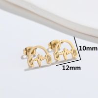 Simple Style Headset Titanium Steel Ear Studs Plating No Inlaid Stainless Steel Earrings main image 5