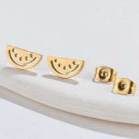 Simple Style Watermelon Titanium Steel Ear Studs Plating No Inlaid Stainless Steel Earrings main image 3