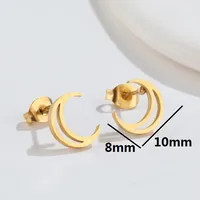 Fashion Moon Titanium Steel Ear Studs Plating No Inlaid Stainless Steel Earrings sku image 1