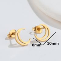Fashion Moon Titanium Steel Ear Studs Plating No Inlaid Stainless Steel Earrings main image 2