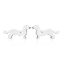 Fashion Dog Stainless Steel Earrings Ear Studs Plating No Inlaid Stainless Steel Earrings sku image 1