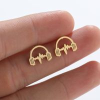 Simple Style Headset Titanium Steel Ear Studs Plating No Inlaid Stainless Steel Earrings main image 1
