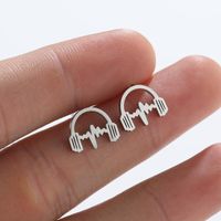 Simple Style Headset Titanium Steel Ear Studs Plating No Inlaid Stainless Steel Earrings main image 3