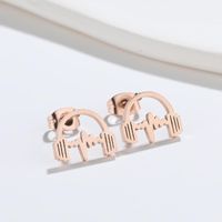 Simple Style Headset Titanium Steel Ear Studs Plating No Inlaid Stainless Steel Earrings main image 2