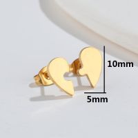 Fashion Heart Shape Titanium Steel Ear Studs Plating No Inlaid Stainless Steel Earrings main image 5