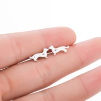 Fashion Dog Stainless Steel Earrings Ear Studs Plating No Inlaid Stainless Steel Earrings main image 1