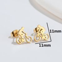 1 Pair Fashion Star Moon Wings Titanium Steel Asymmetrical Plating Hollow Out Ear Studs sku image 35