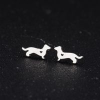 Fashion Dog Stainless Steel Earrings Ear Studs Plating No Inlaid Stainless Steel Earrings main image 2