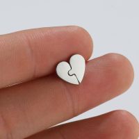 Fashion Heart Shape Titanium Steel Ear Studs Plating No Inlaid Stainless Steel Earrings main image 3