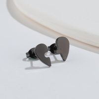 Fashion Heart Shape Titanium Steel Ear Studs Plating No Inlaid Stainless Steel Earrings sku image 4