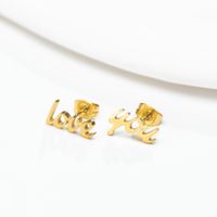 Fashion Letter Titanium Steel Ear Studs Plating No Inlaid Stainless Steel Earrings main image 1