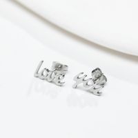 Fashion Letter Titanium Steel Ear Studs Plating No Inlaid Stainless Steel Earrings main image 5