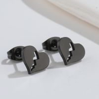 1 Pair Fashion Heart Shape Key Lightning Titanium Steel Plating Ear Studs sku image 21