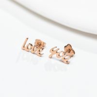 Fashion Letter Titanium Steel Ear Studs Plating No Inlaid Stainless Steel Earrings main image 2