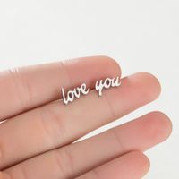 Fashion Letter Titanium Steel Ear Studs Plating No Inlaid Stainless Steel Earrings sku image 1