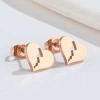 1 Pair Fashion Heart Shape Key Lightning Titanium Steel Plating Ear Studs sku image 20