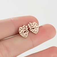 Simple Style Heart Titanium Steel Ear Studs Plating No Inlaid Stainless Steel Earrings main image 5