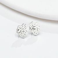 Simple Style Heart Titanium Steel Ear Studs Plating No Inlaid Stainless Steel Earrings main image 4