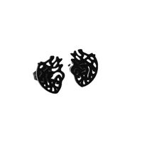 Simple Style Heart Titanium Steel Ear Studs Plating No Inlaid Stainless Steel Earrings main image 3