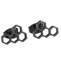 Fashion Honeycomb Titanium Steel Ear Studs Plating No Inlaid Stainless Steel Earrings main image 5