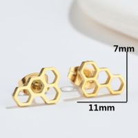 Fashion Honeycomb Titanium Steel Ear Studs Plating No Inlaid Stainless Steel Earrings sku image 2