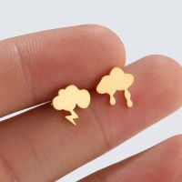 Simple Style Clouds Titanium Steel Ear Studs Plating No Inlaid Stainless Steel Earrings main image 1