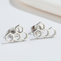 1 Pair Fashion Heart Shape Key Lightning Titanium Steel Plating Ear Studs sku image 8