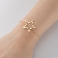 Stainless Steel Fashion Plating Leaf Star Bracelets sku image 12