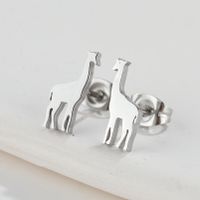 Cute Animal Titanium Steel Ear Studs Plating No Inlaid Stainless Steel Earrings main image 4
