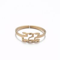 Fashion Number Stainless Steel Open Ring Plating No Inlaid Stainless Steel Rings sku image 11