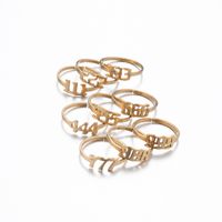 Fashion Number Stainless Steel Open Ring Plating No Inlaid Stainless Steel Rings main image 4