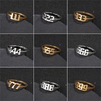 Fashion Number Stainless Steel Open Ring Plating No Inlaid Stainless Steel Rings main image 1