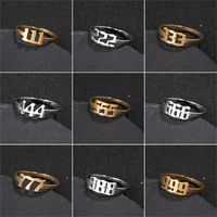 Fashion Number Stainless Steel Open Ring Plating No Inlaid Stainless Steel Rings main image 6