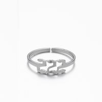 Fashion Number Stainless Steel Open Ring Plating No Inlaid Stainless Steel Rings sku image 2