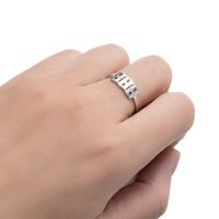 Fashion Number Stainless Steel Open Ring Plating No Inlaid Stainless Steel Rings main image 2