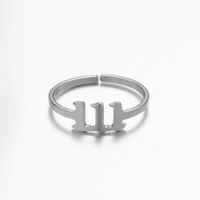 Fashion Number Stainless Steel Open Ring Plating No Inlaid Stainless Steel Rings sku image 1