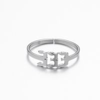 Fashion Number Stainless Steel Open Ring Plating No Inlaid Stainless Steel Rings sku image 3
