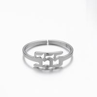 Fashion Number Stainless Steel Open Ring Plating No Inlaid Stainless Steel Rings sku image 5