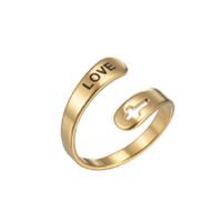 Retro Number Stainless Steel Open Ring Plating No Inlaid Stainless Steel Rings sku image 15