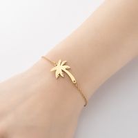 Stainless Steel Fashion Plating Leaf Star Bracelets sku image 15