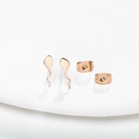 1 Pair Simple Style Geometric Letter Heart Shape Stainless Steel Plating Ear Studs sku image 26