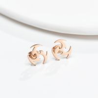 1 Pair Simple Style Geometric Letter Heart Shape Stainless Steel Plating Ear Studs sku image 32