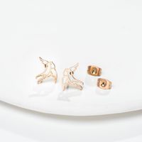 1 Pair Simple Style Geometric Letter Heart Shape Stainless Steel Plating Ear Studs sku image 14