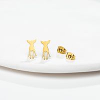 Fashion Dog Stainless Steel Plating Ear Studs 1 Pair main image 5