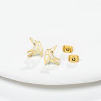 1 Pair Simple Style Geometric Letter Heart Shape Stainless Steel Plating Ear Studs sku image 13
