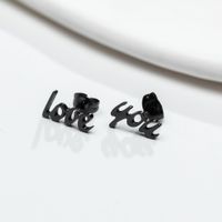 1 Pair Simple Style Geometric Letter Heart Shape Stainless Steel Plating Ear Studs sku image 21