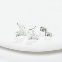 1 Pair Simple Style Geometric Letter Heart Shape Stainless Steel Plating Ear Studs sku image 2